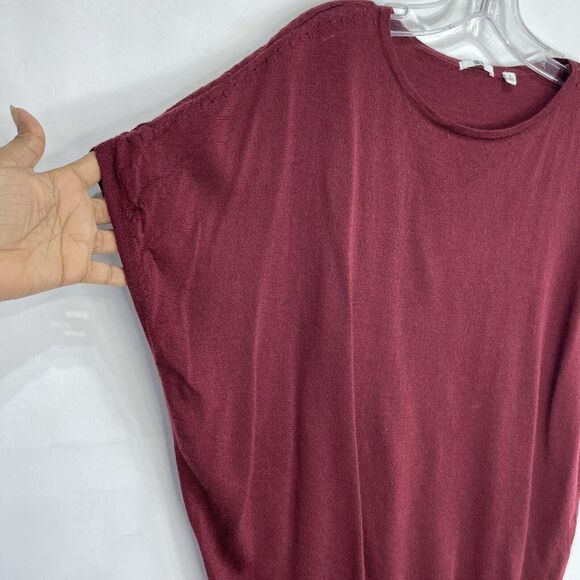 Uniqlo Wool Blend Women Knit Top Large Red Burgundy - Picture 3 of 16